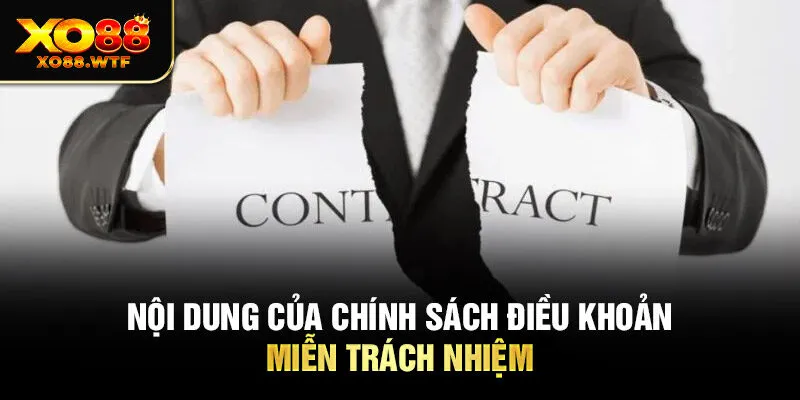 Nội dung của chính sách điều khoản miễn trách nhiệm Nội dung của chính sách điều khoản miễn trách nhiệm